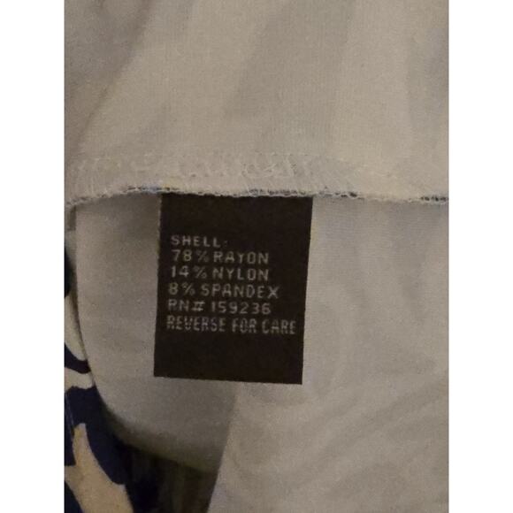 J. McLaughlin Imogen Sheath Dress, Size Small Knee Length Blue Cream Resort Wear - Picture 5 of 7